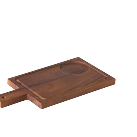 Acacia plank met handvat incl inkeping voor kom