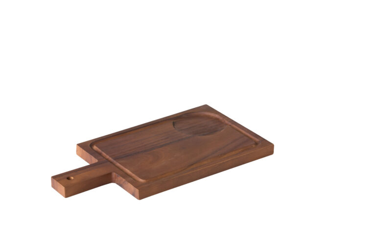 Acacia plank met handvat incl inkeping voor kom