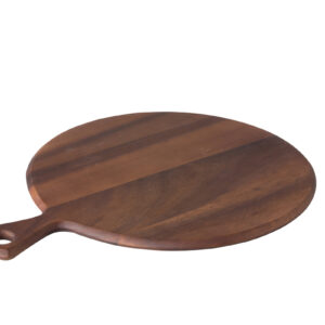 Acacia rond pizzaplateau met handvat