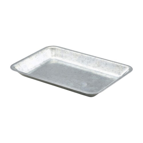 Gegalvanis. stalen serveerschaal rechth. 20 x 14cm