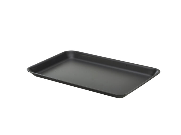 Gegalv. stalen dienblad matzwart 31,5 x 21,5 cm