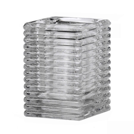 Lamphouder geribbeld helder glas 72x72x98mm