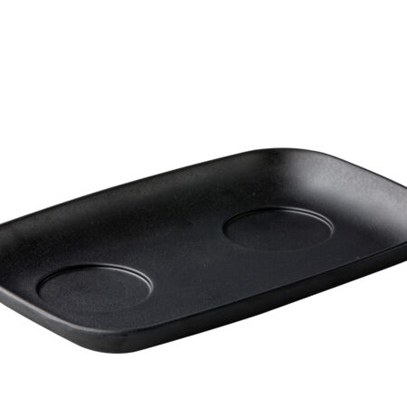 Garnituur bord met 2 uitsparingen zwart 28 x 18