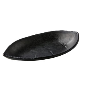 Bladvormige schotel zwart 22 x 13 cm