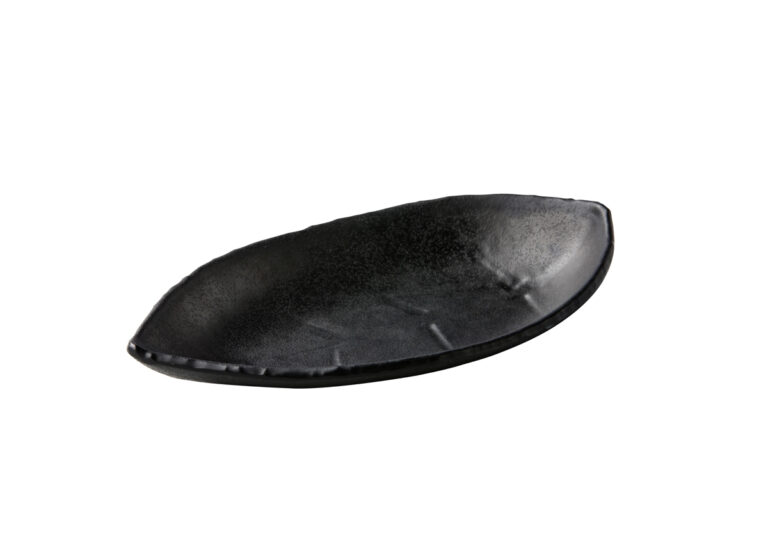 Bladvormige schotel zwart 22 x 13 cm