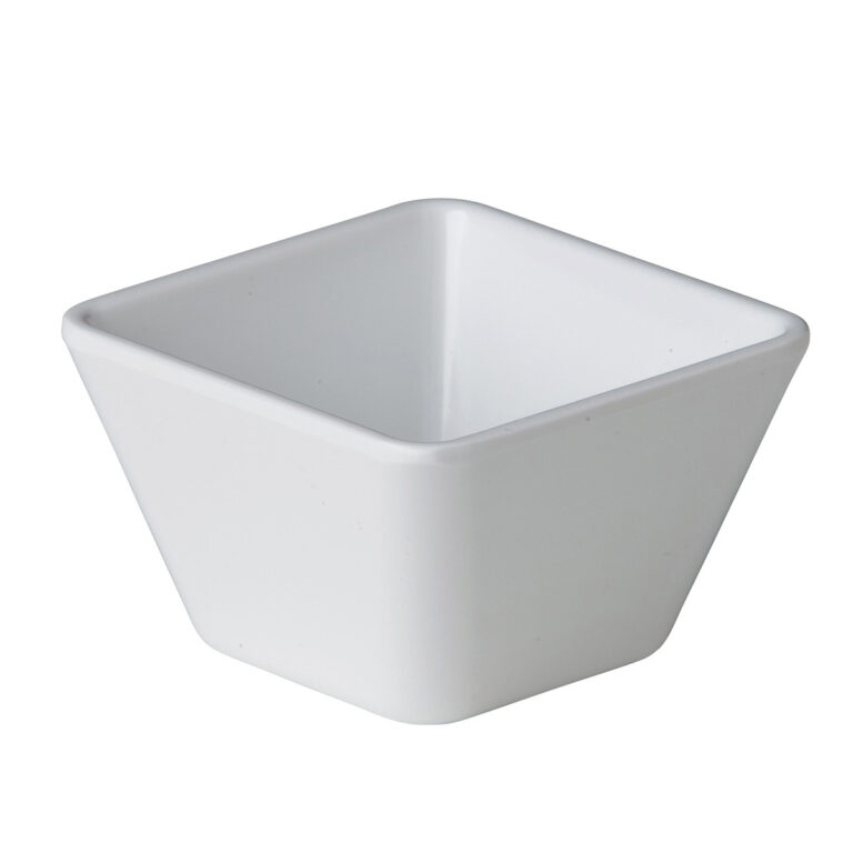Vierkant bakje wit 12,9 x 12,9 x 7 cm
