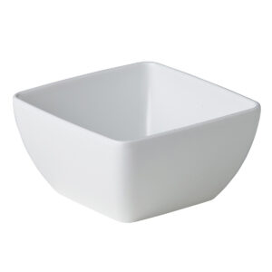 Gebogen vierkant bakje wit 12,9 x 12,9 x 6,5 cm