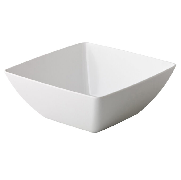 Gebogen vierkante bak wit 19 x 19 x 10 cm