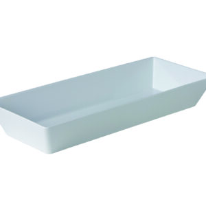 Rechthoekige bak smal wit 50 x 20 x 7,5 cm