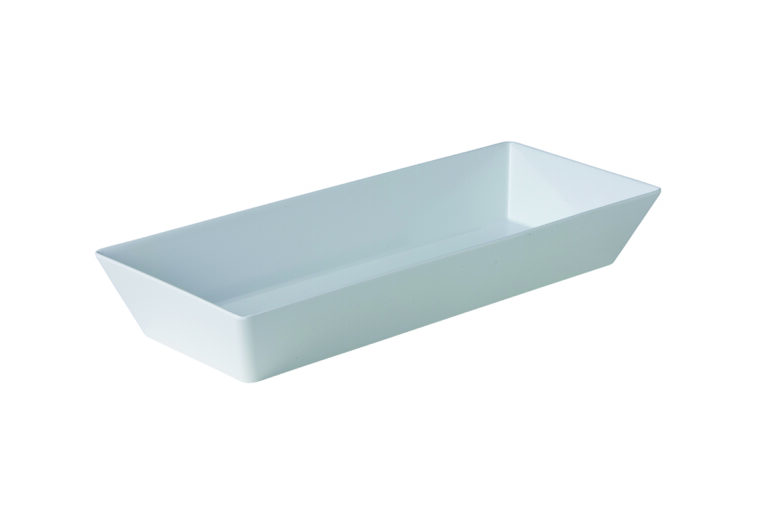 Rechthoekige bak smal wit 50 x 20 x 7,5 cm