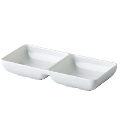 Dubbel rechthoekig bakje 14,5 x 7 cm