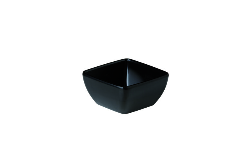 Gebogen vierkant bakje zwart 12,9 x 12,9 x 6,5 cm