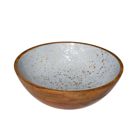 Houten kom grijs Ø25x7,5 cm