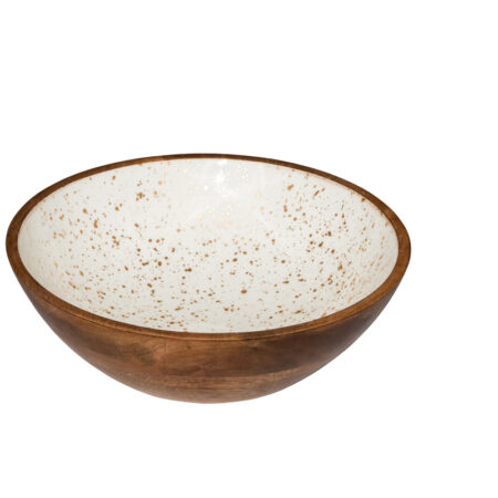 Houten kom wit Ø25x7,5 cm