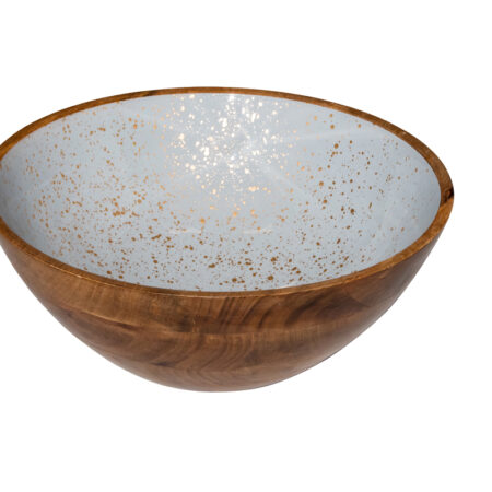 Houten kom grijs Ø30x10 cm