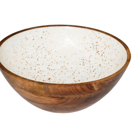 Houten kom wit Ø30 cm