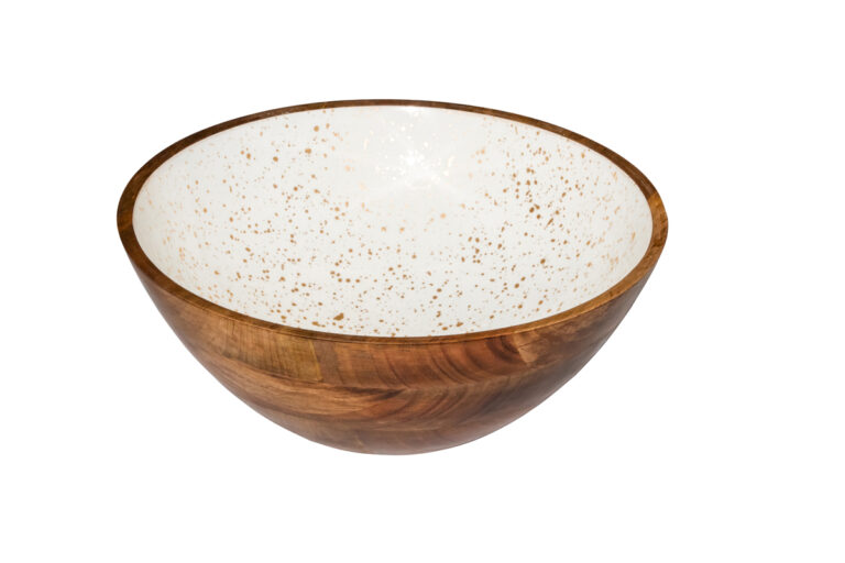 Houten kom wit Ø30 cm