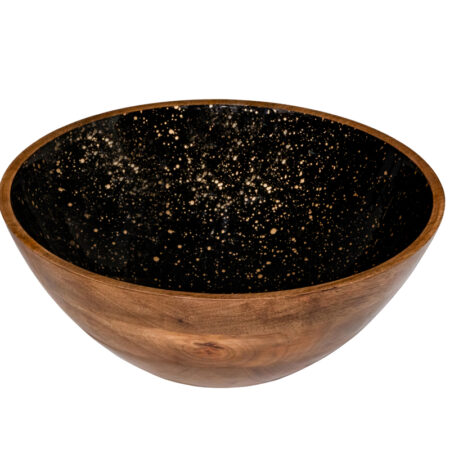 Houten kom zwart Ø30x10 cm