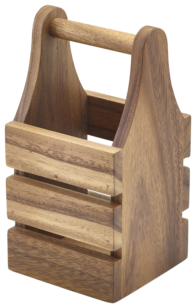 Acacia bestek houder 10x10x20cm