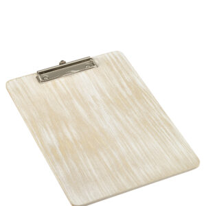 Houten menu/rekening klembord white wash A4