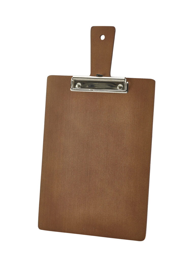 Houten menu/rekening klembord bruin A4