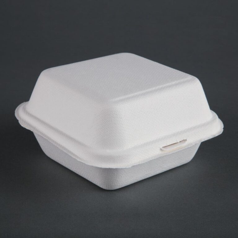 Fiesta Compostable bagasse hamburgerbakjes 153mm (500 stuks)