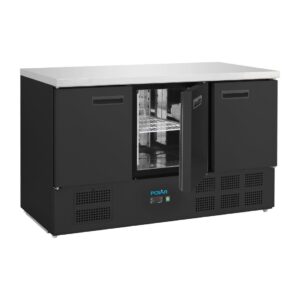 Polar G-Series 3-deurs koelwerkbank zwart 400L