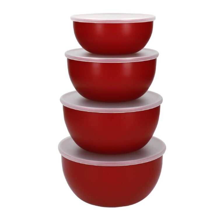 Kitchenaid Voorbereidingskommen Met Deksel Empire Rood (4 stuks)