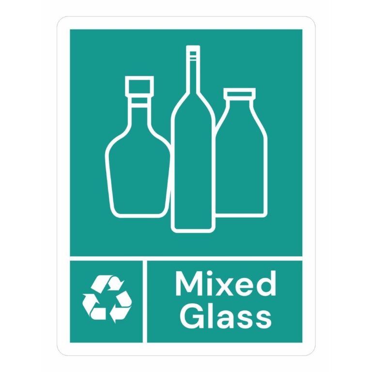 Jantex Slim Bin Label - Gemengd glas
