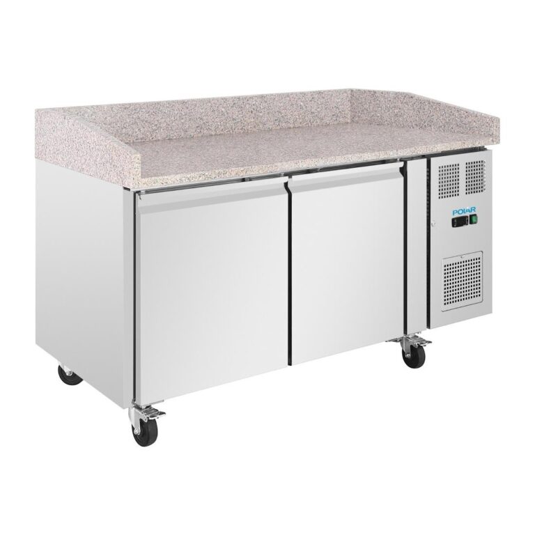 Polar U-Series Dubbele Deur Pizza Werkbank met Granieten Blad 428Ltr