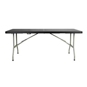 Bolero Rechthoekige Centraal Opvouwbare Tafel 6ft Zwart