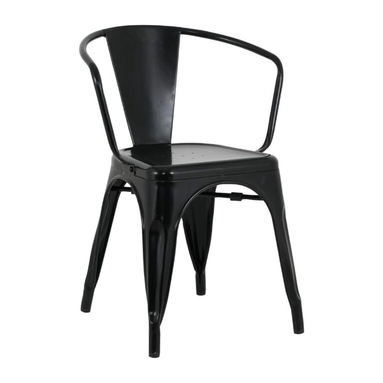 Bolero Bistro Curve Armstoelen Zwart (4 stuks)