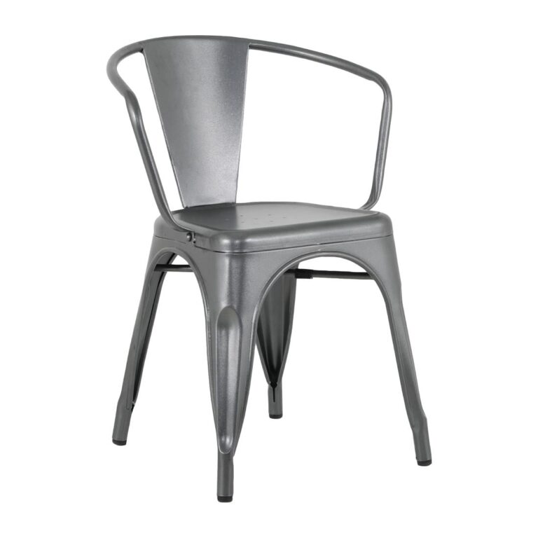 Bolero Bistro Curve Armstoelen Donkergrijs (4 stuks)