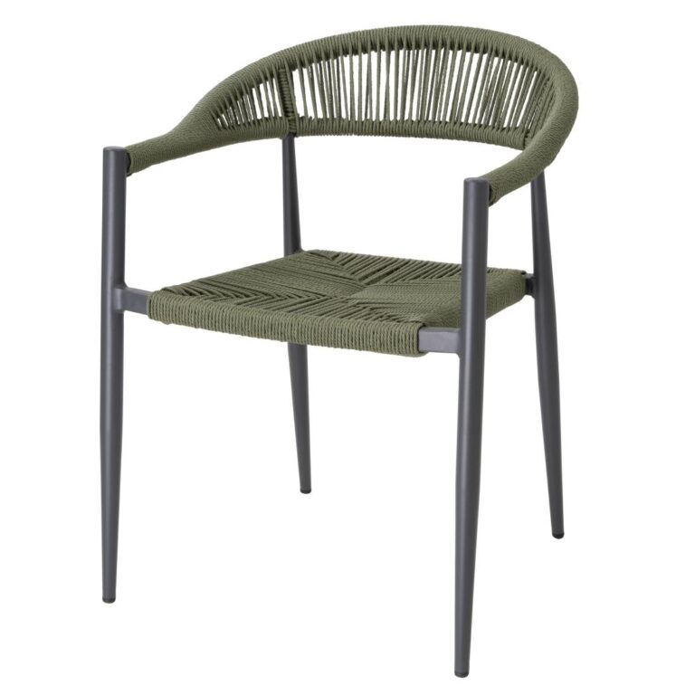 Bolero Eden PE gevlochten rattan outdoor armstoelen groen (4 stuks)