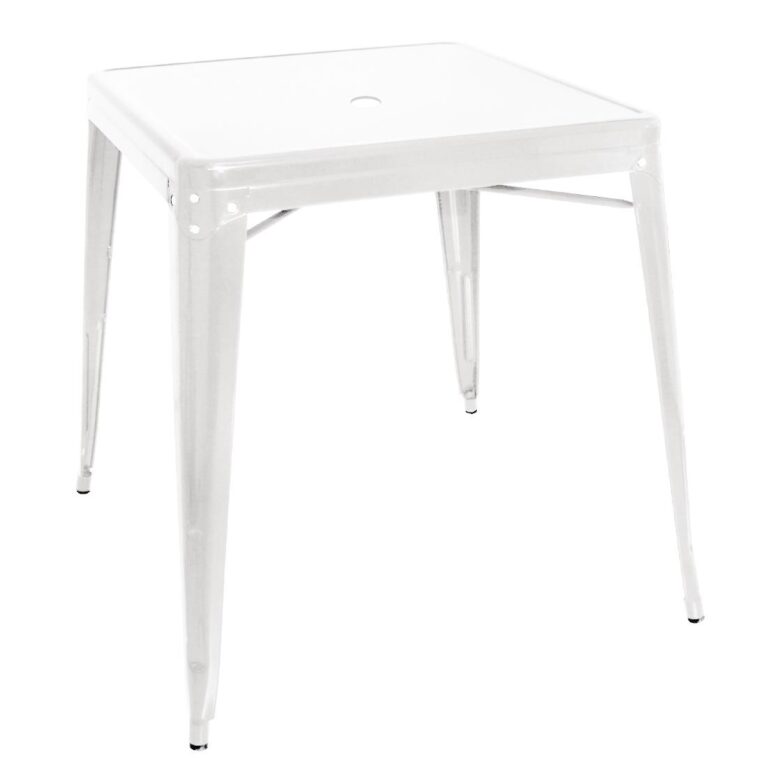 Bolero Bistro Vierkante Stalen Tafel Wit 668 mm (Enkel)