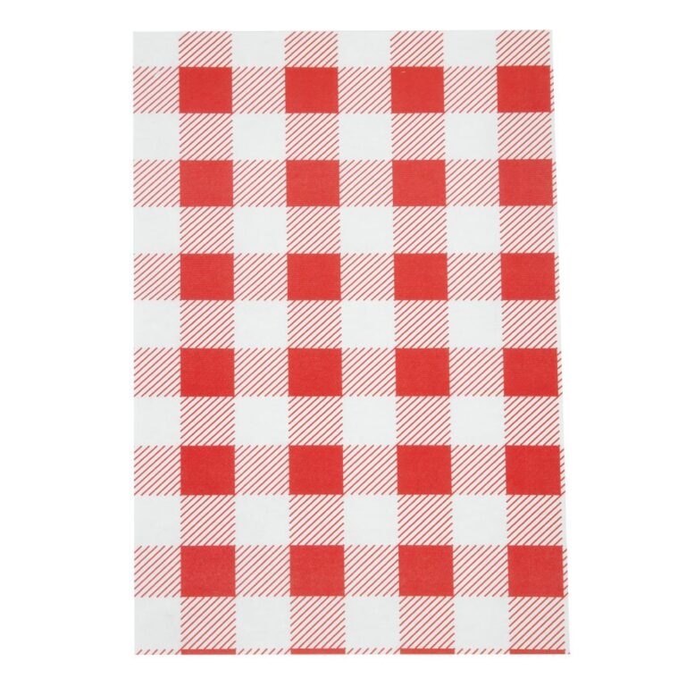 Rood Gingham vetvrij papier 19x31cm (200 stuks)