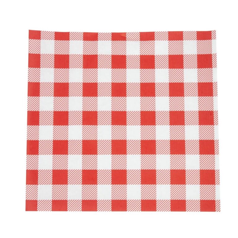 Rood Gingham vetvrij papier 25x25cm (200 stuks)