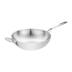 Vogue tri-wall wok met vlakke bodem 35cm