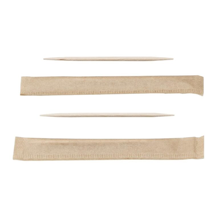 Sier Disposables FSC&reg; Houten Tandenstoker, Twee Punten, Per Stuk Verpakt, 65 mm (1000 stuks)