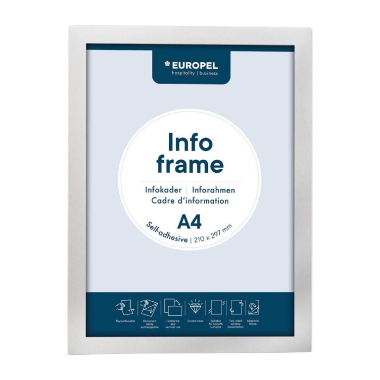 Europel Info Frame / Zelfklevende Set 2 Stuks A4 Zilver