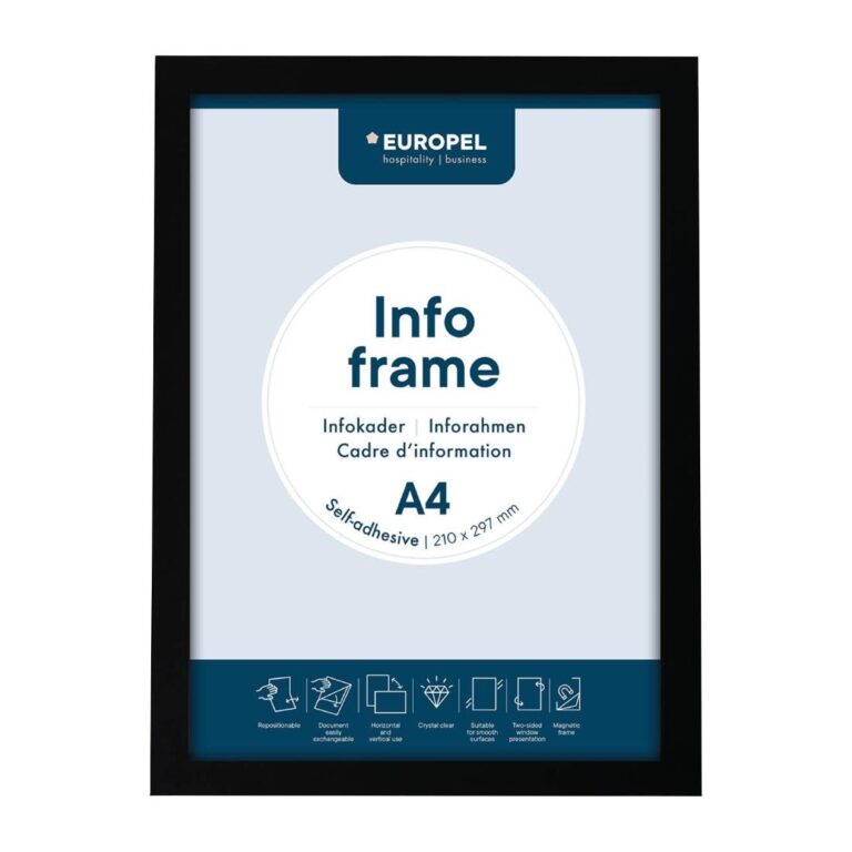 Europel Infokader / Zelfklevende Set Van 2 Stuks A4 Zwart