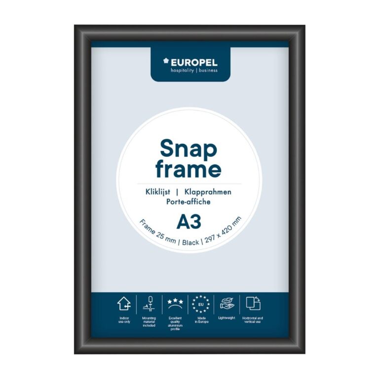 Europel Kliklijst A3 25mm Zwart