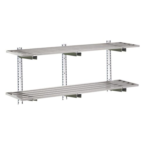Gastro-M complete wandrek 2 niveaus 140x40cm - complete montageset (excl. schroeven)