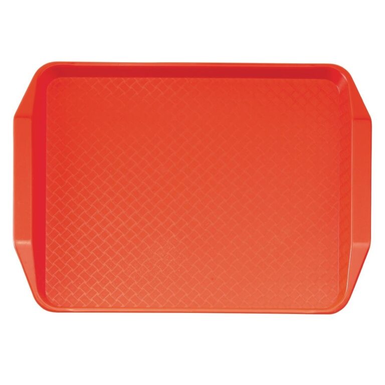 Cambro polypropyleen fastfood dienblad met handvatten rood 43x30cm