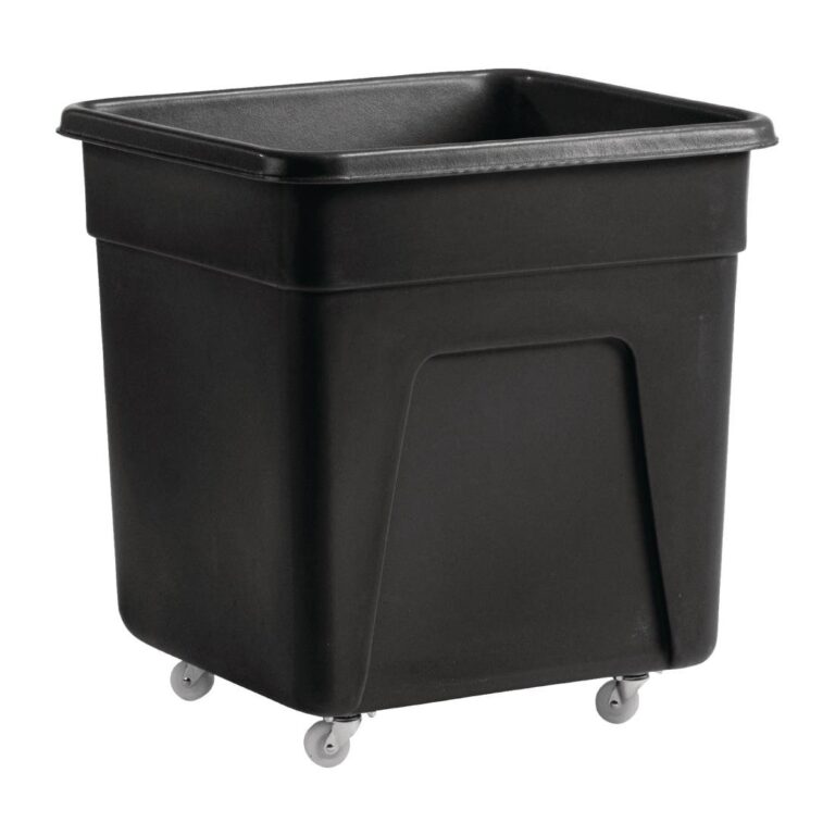 Zwarte polyethyleen trolley groot