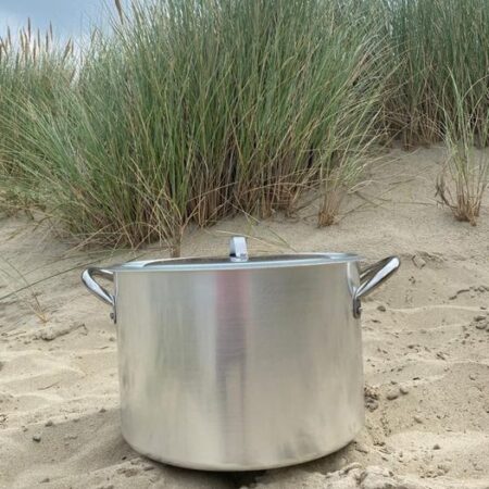 Mosselkookpan 32x21 cm alum. met deksel