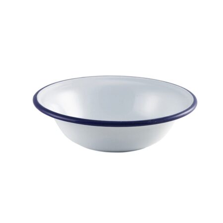 Emaille kom met blauwe rand 16 cm 480ml