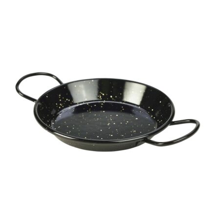 Zwart emaille pannetje paella 15 cm