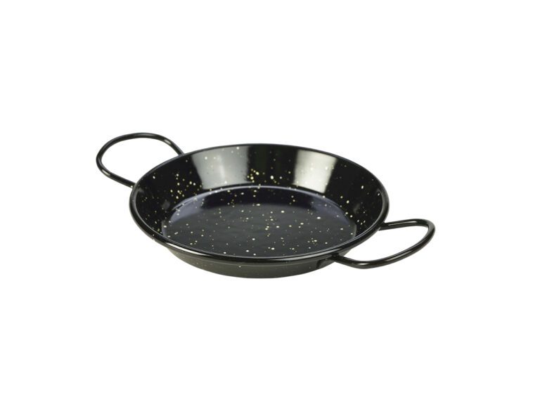 Zwart emaille pannetje paella 15 cm