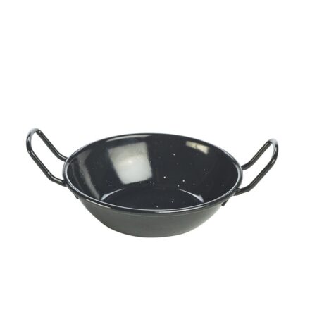 Emaille wokpan zwart 14 cm 360ml